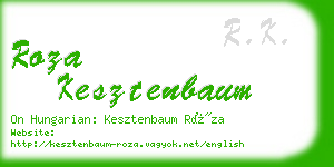 roza kesztenbaum business card